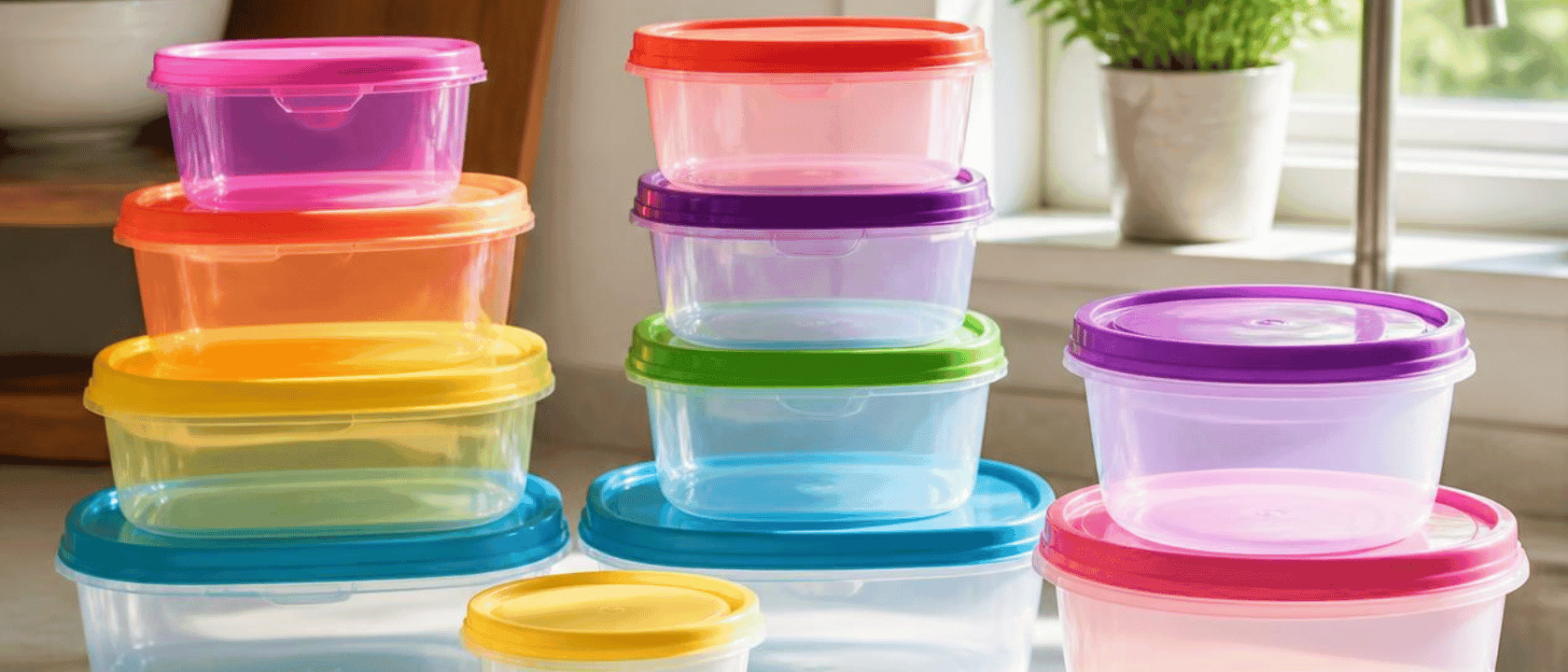 Plastic Meal Prep / To-Go Containers - Lightweight, BPA-free containers for on-the-go meals and easy batch prep.