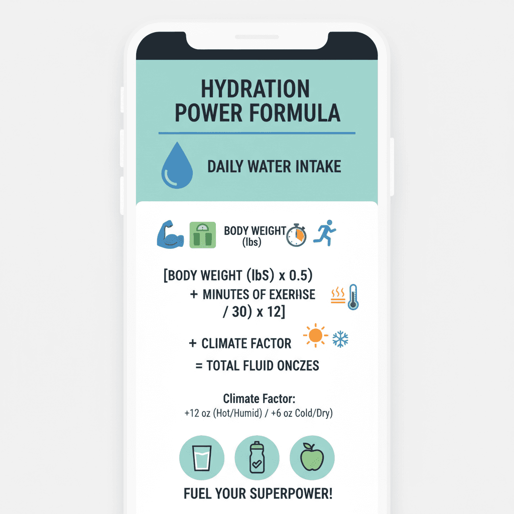 Daily hydration calculator visual