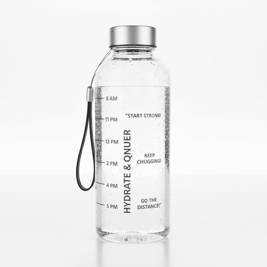 Marked water bottle example