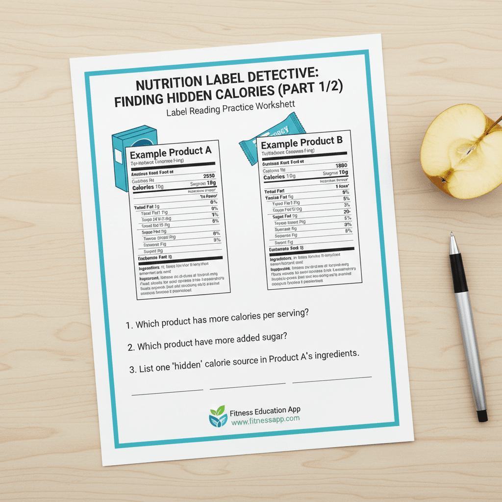Label reading practice worksheet