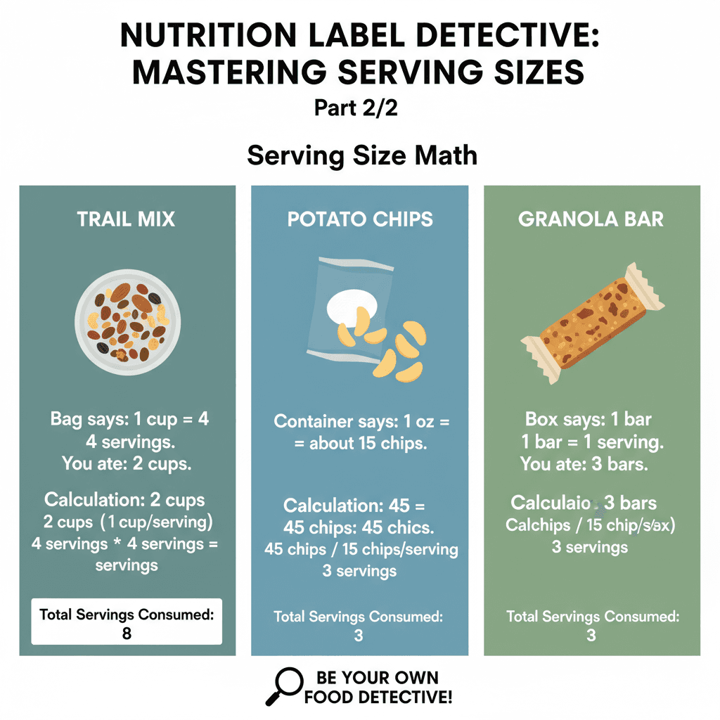Calculation examples with popular snacks