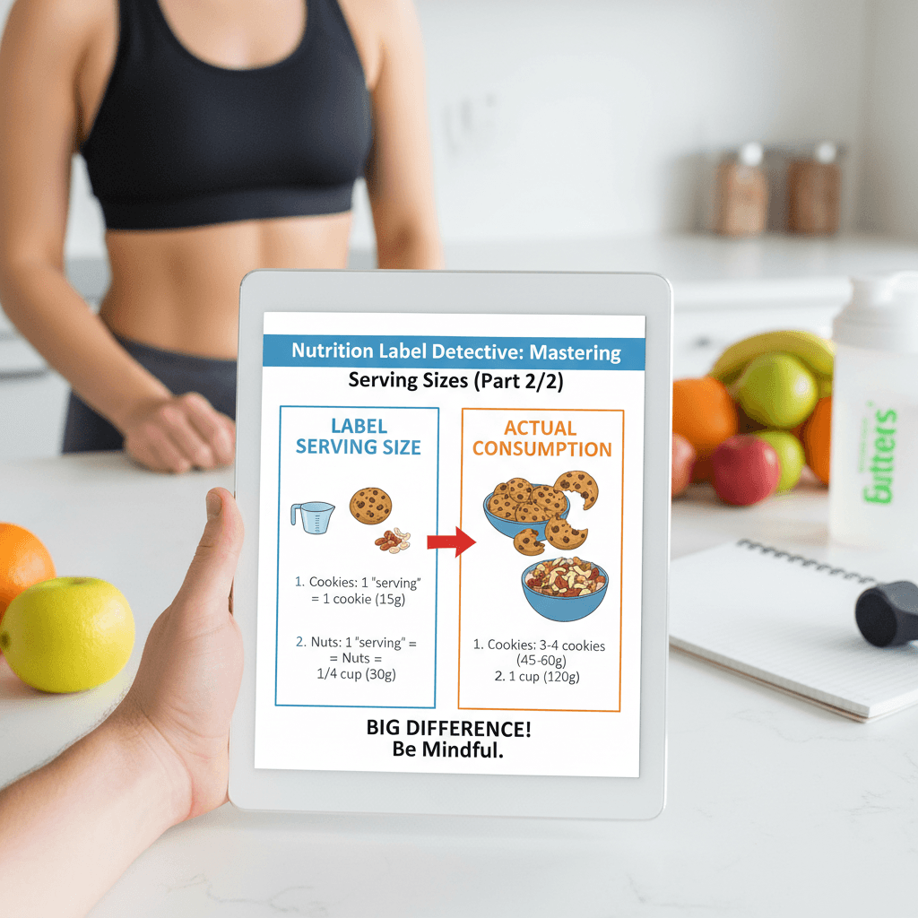 Infographic showing typical vs actual portion sizes